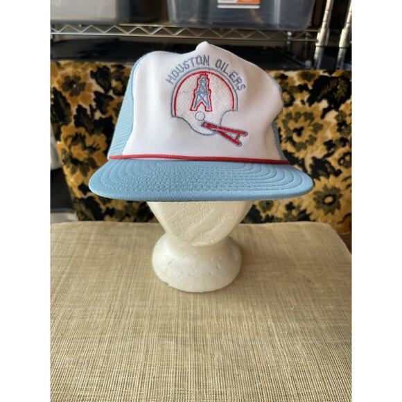 Vintage Official NFL Houston Oilers Mesh Snapback Trucker Hat Rare - Picture 1 of 6